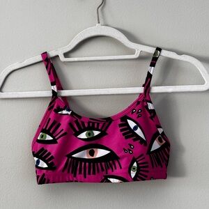 XS Pink & Black Eyes Cotton On Sports Bra